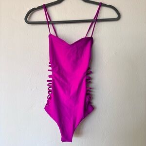 Issa de Mar Pink one-piece cut out swimsuit